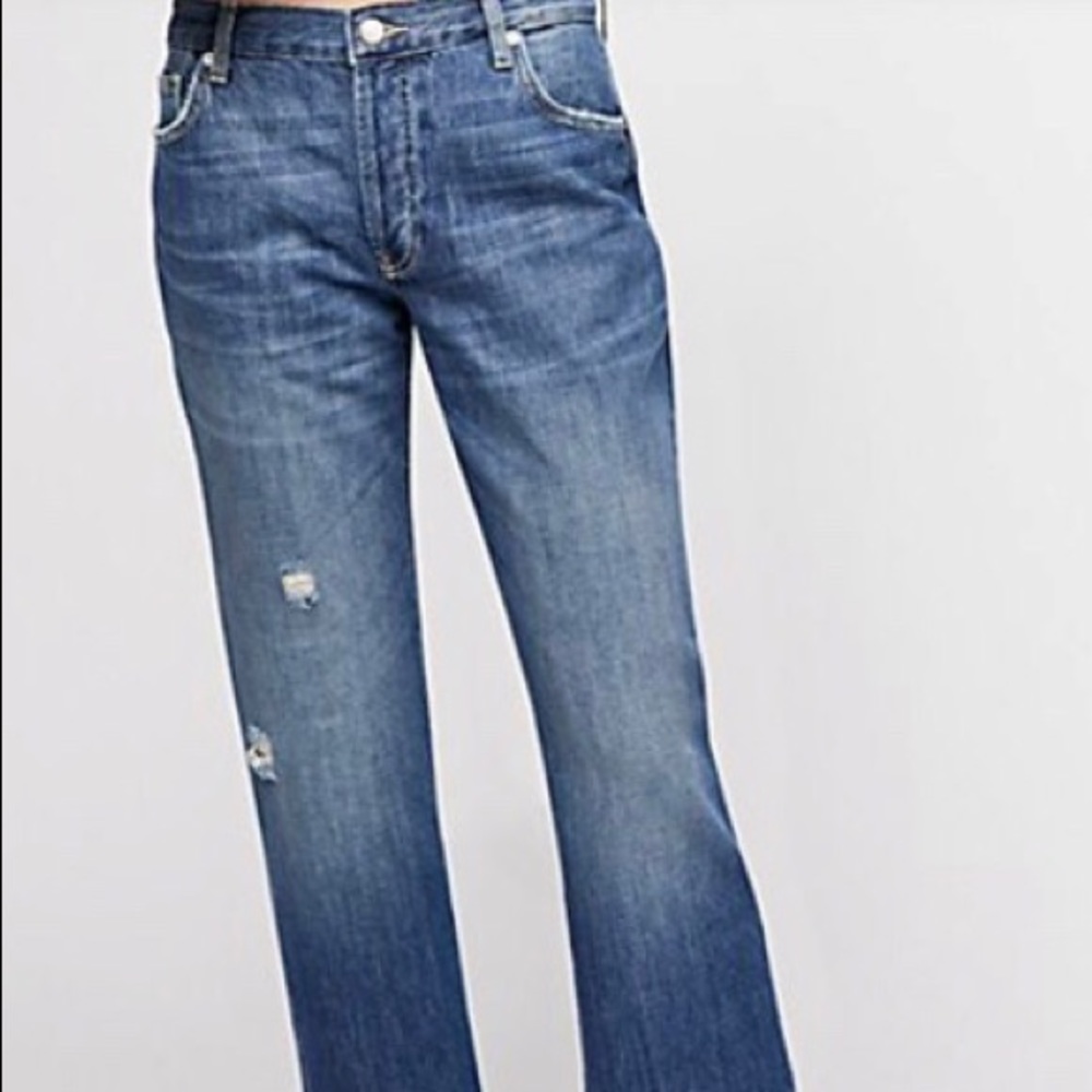 Free People Maggie-Mid-Rise Straight Leg Jean